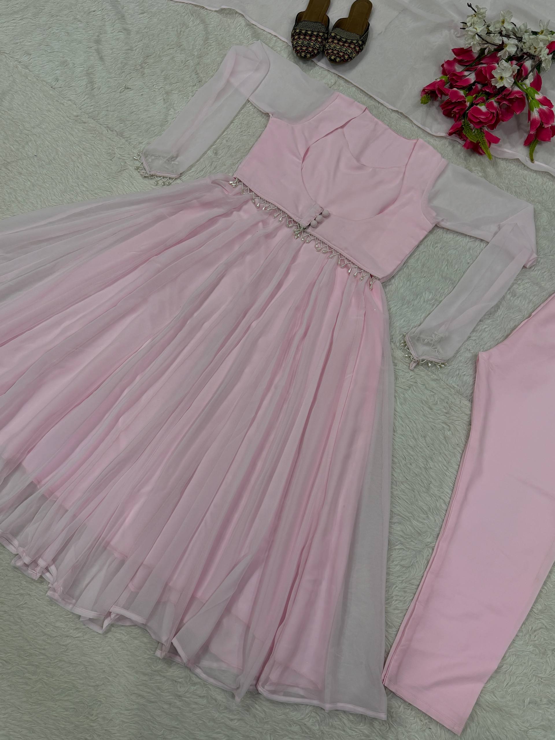 Deep Onyx Sheer-Sleeve Heritage Ensemble